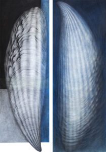 "Yin&Yang" 150x50cm(x2), ugljen i pastel na papiru(diptih)