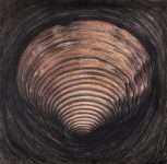 "ŠKOLJKA 4" 30x30cm, ugljen i pastel na papiru